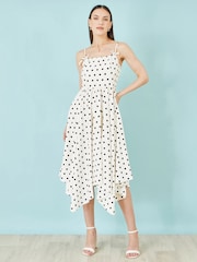Yumi White Polka Dot Hankerchief Hem Dress - Image 2 of 5