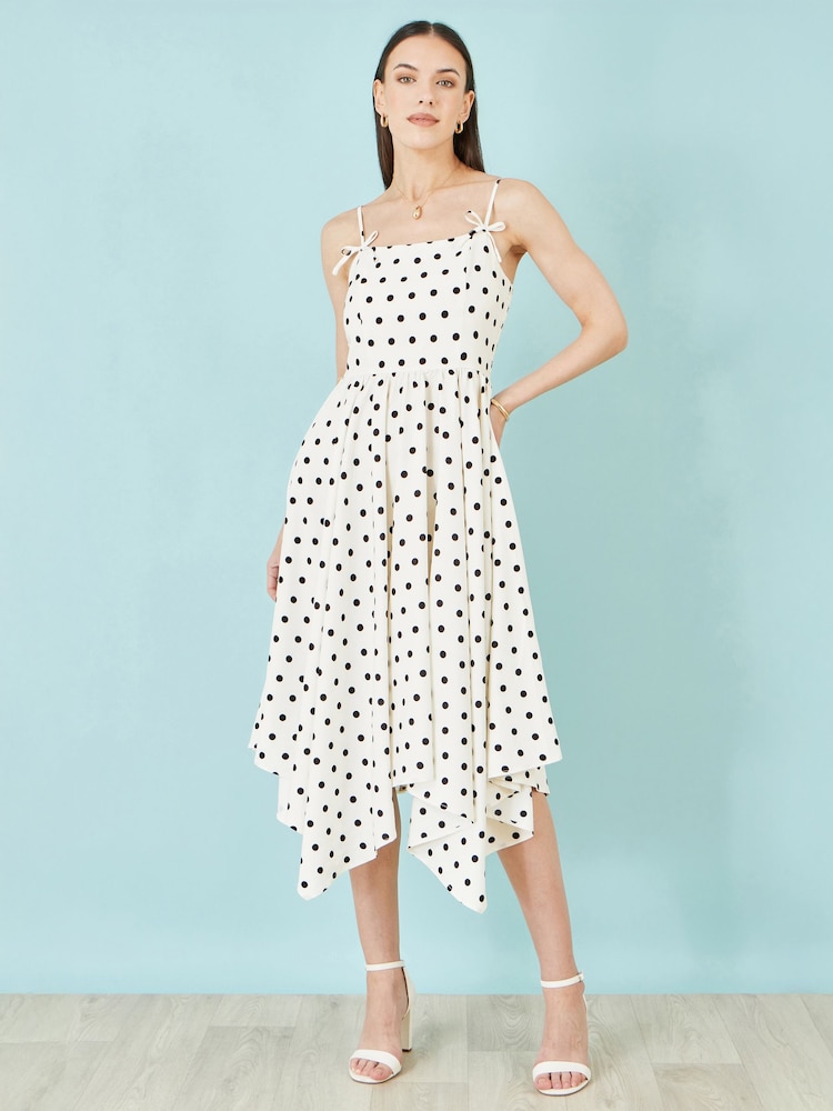 Yumi White Polka Dot Hankerchief Hem Dress - Image 2 of 5 Yumi White Polka Dot Hankerchief Hem Dress - Image 2 of 5
