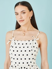Yumi White Polka Dot Hankerchief Hem Dress - Image 3 of 5