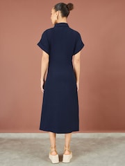 Yumi Wrap Tie Midi Shirt Dress - Larawan 2 ng 5