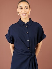 Yumi Wrap Tie Midi Shirt Dress - Larawan 5 ng 5
