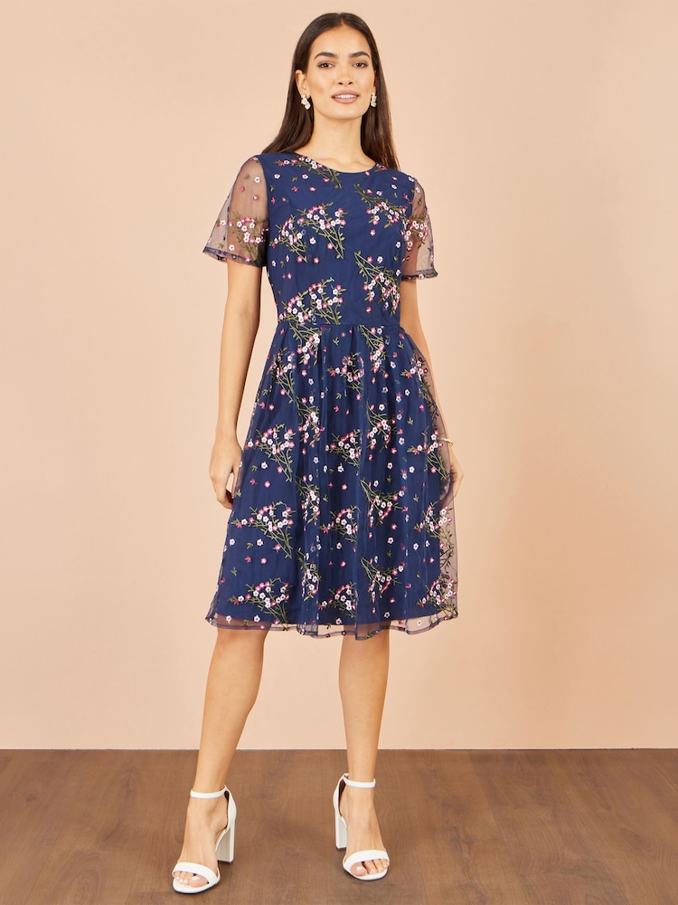 Yumi Vestido de graduación de malla floral bordada - Imagen 5 de 5