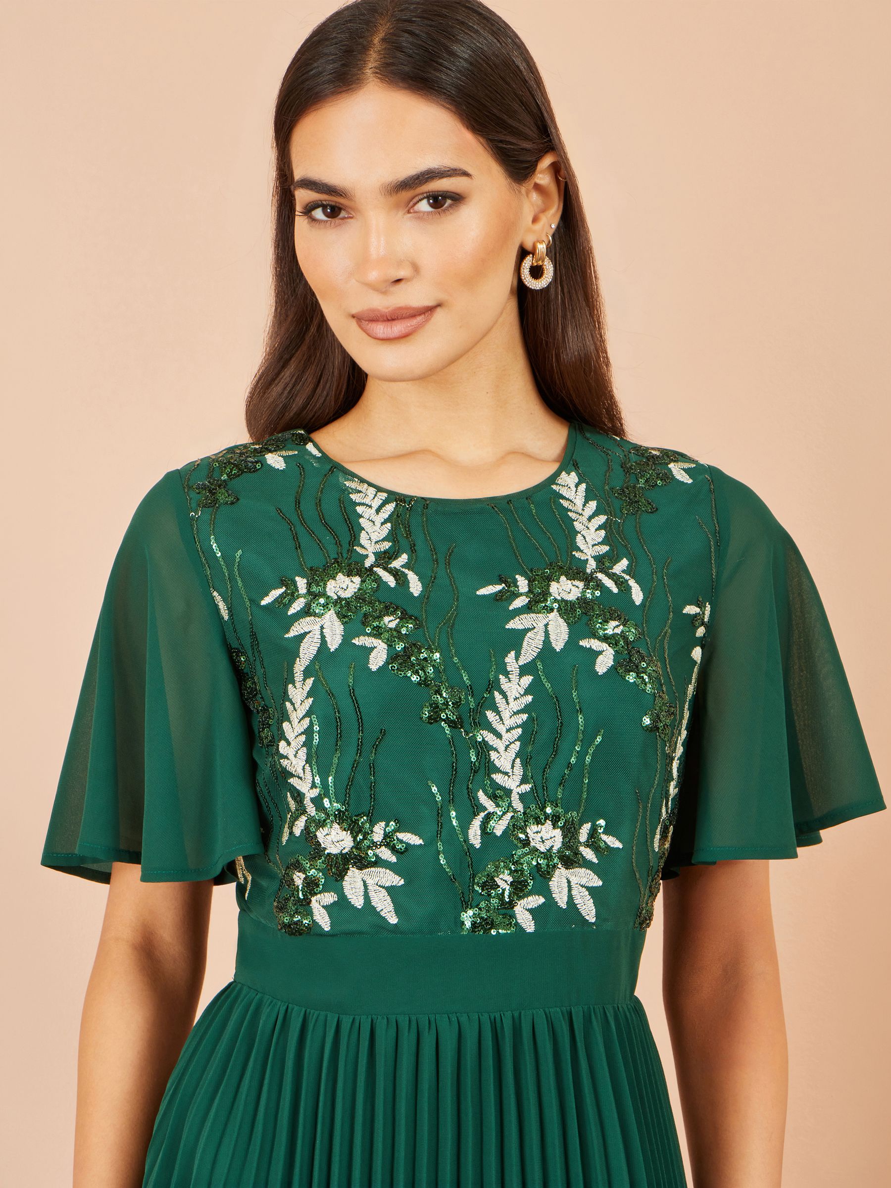 green sparkly dress next Buy Yumi Sequin Embroidered Pleated Midi from USA vendor-Emilia Wickstead