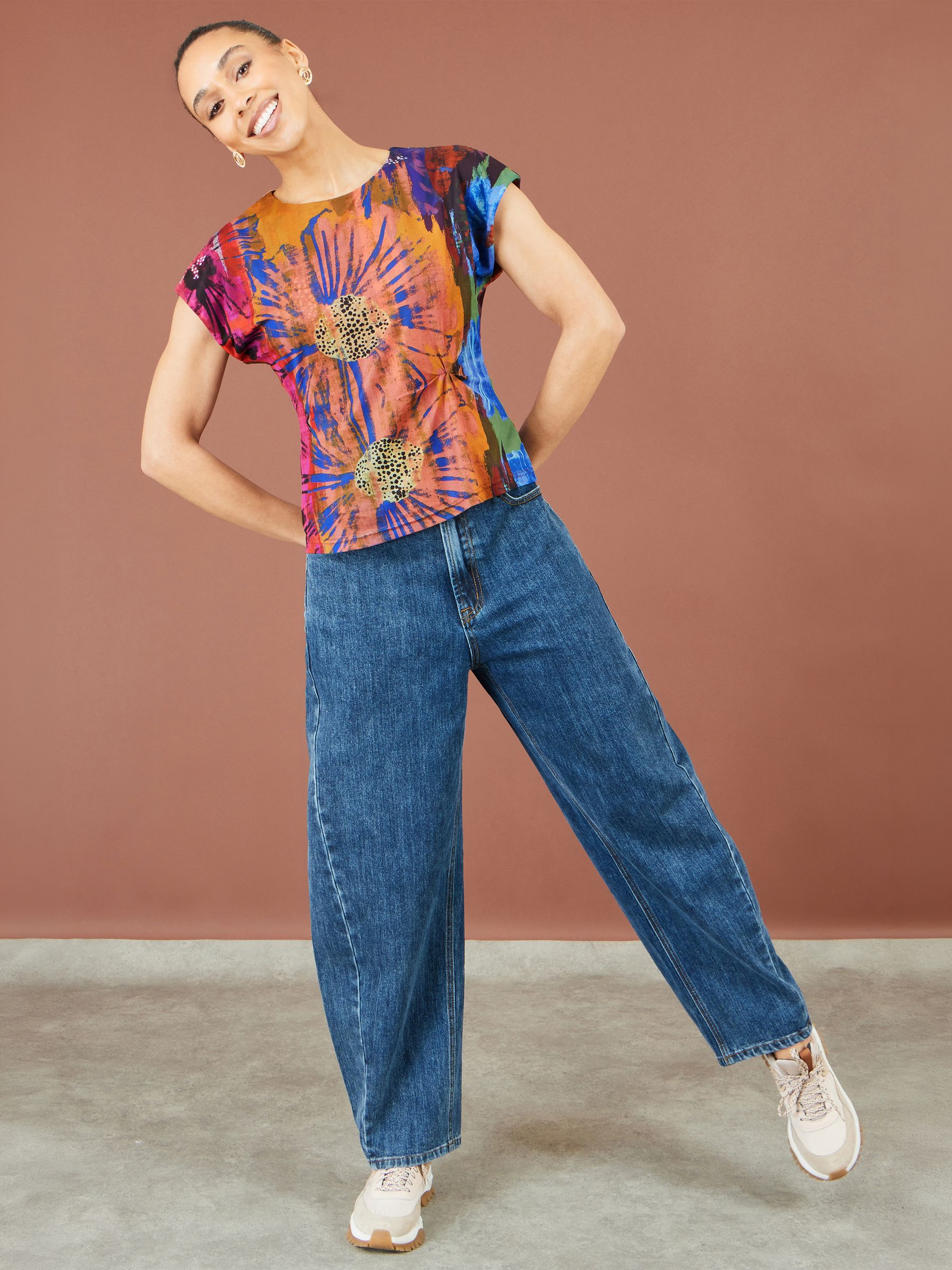 Buy Yumi Orange Floral Mesh Top from Next USA