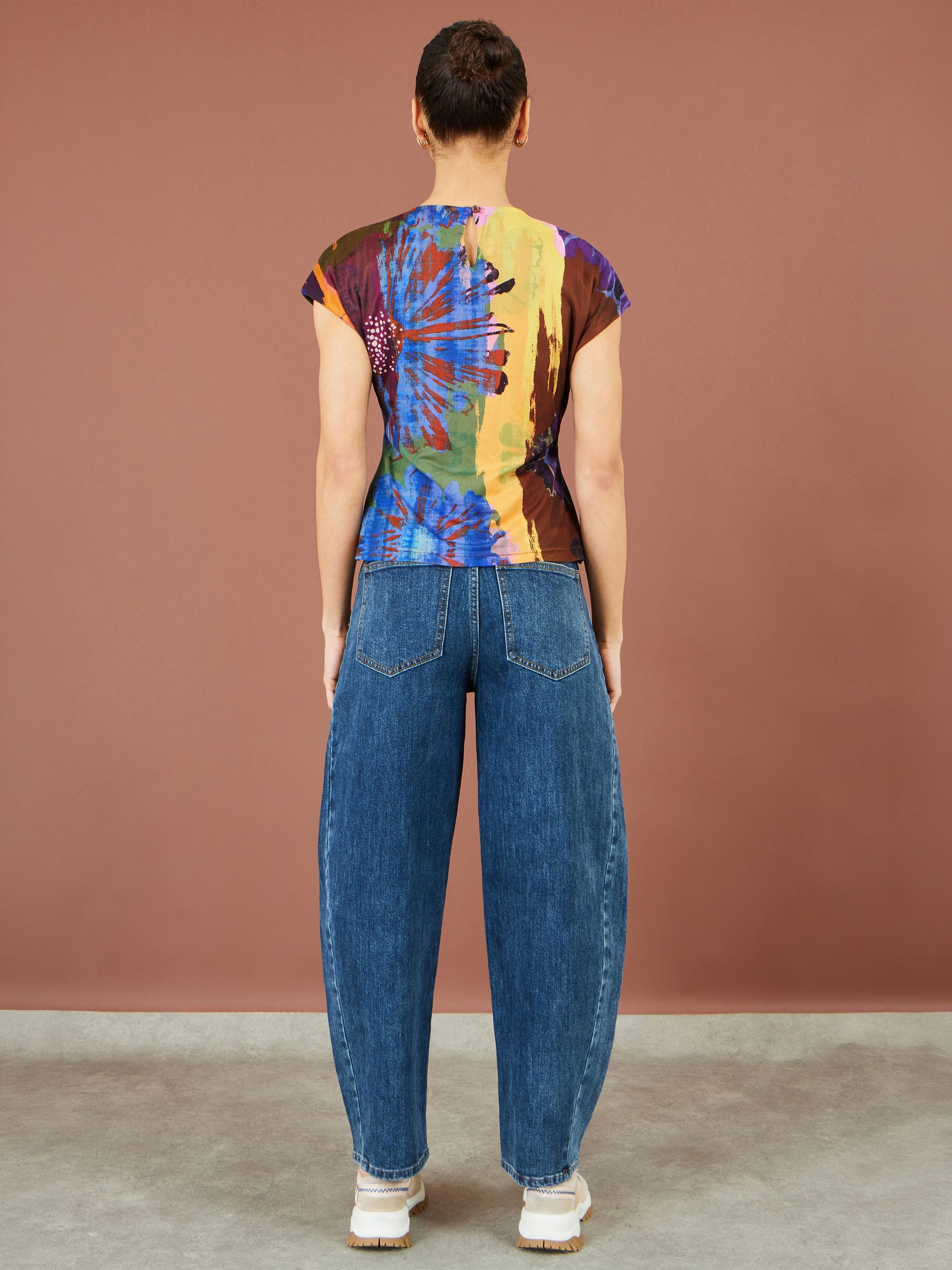 Buy Yumi Orange Floral Mesh Top from Next USA