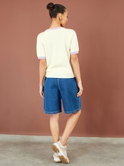 Yumi Cream Fruit Cotton Knitted Top - Image 4 of 5