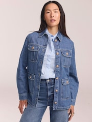 Mint Velvet Blue Denim Shacket - Image 2 of 7