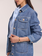 Mint Velvet Blue Denim Shacket - Image 4 of 7