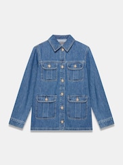 Mint Velvet Blue Denim Shacket - Image 6 of 7