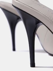 Mint Velvet Grey Kat Leather Slingback Heels - Image 5 of 6