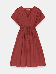 Mint Velvet Red Cotton Midi Dress - Image 7 of 8