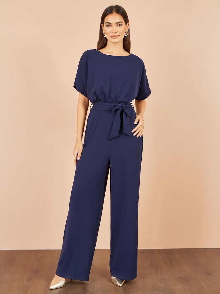Yumi Blue Batwing Stretch Jumpsuit - Image 4 of 4 Yumi Blue Batwing Stretch Jumpsuit - Image 4 of 4