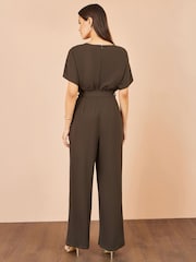 Yumi Brown Batwing Stretch Jumpsuit - Image 3 of 4