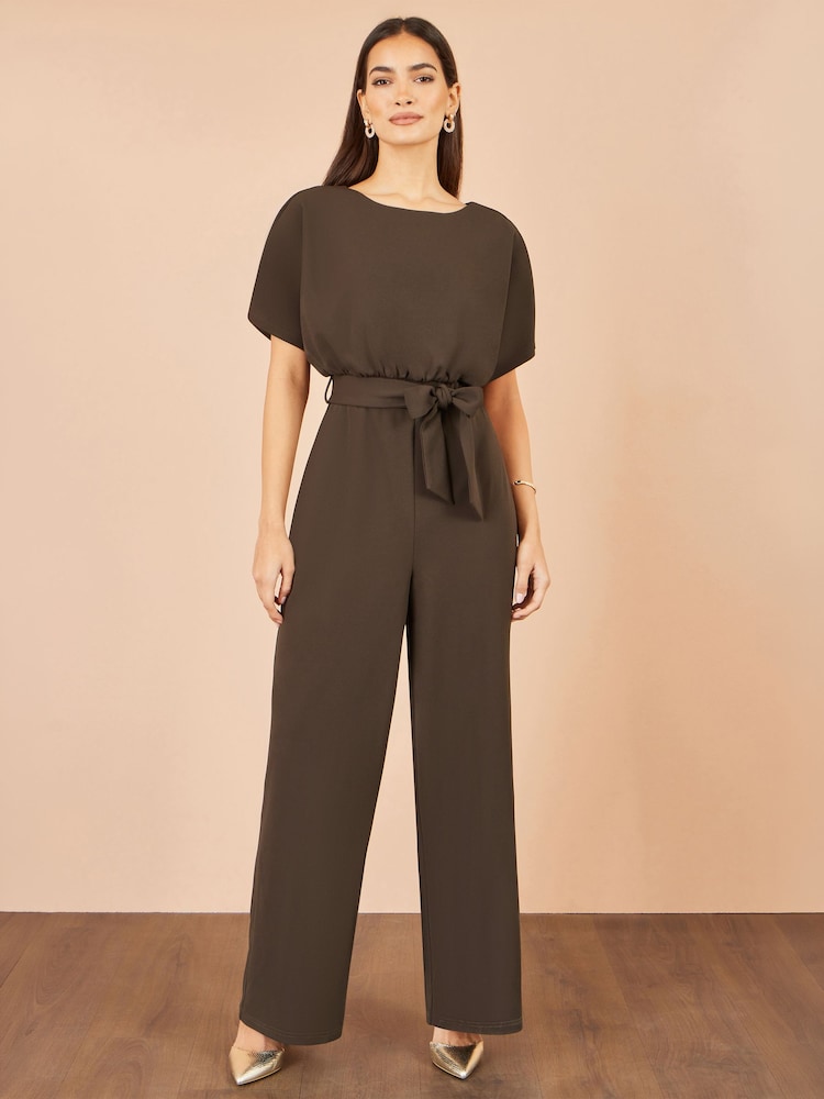 Yumi Brown Batwing Stretch Jumpsuit - Image 4 of 4 Yumi Brown Batwing Stretch Jumpsuit - Image 4 of 4