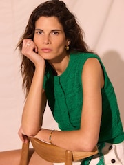 Mint Velvet Green Cotton Blend Knit Vest - Image 5 of 7