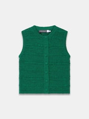 Mint Velvet Green Cotton Blend Knit Vest - Image 6 of 7