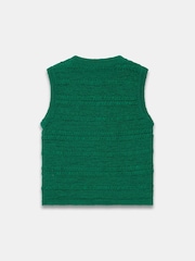 Mint Velvet Green Cotton Blend Knit Vest - Image 7 of 7