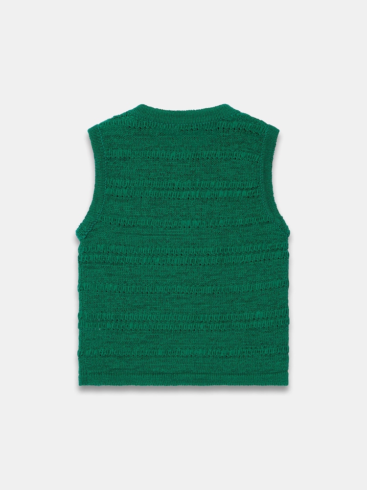 Mint Velvet Green Cotton Blend Knit Vest - Image 7 of 7