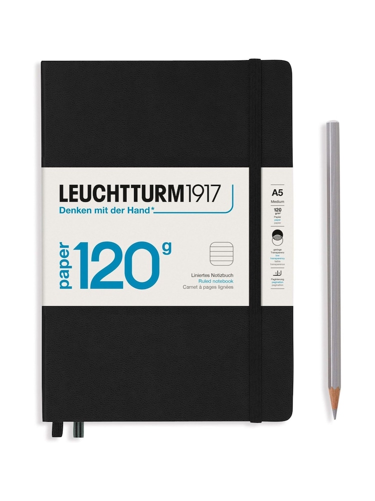 LEUCHTTURM1917 Black 120G Edition Medium A5 Hardcover Ruled Notebook - Image 2 of 5 LEUCHTTURM1917 Black 120G Edition Medium A5 Hardcover Ruled Notebook - Image 2 of 5