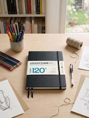 LEUCHTTURM1917 Black 120G Edition Medium A5 Hardcover Ruled Notebook - Image 4 of 5