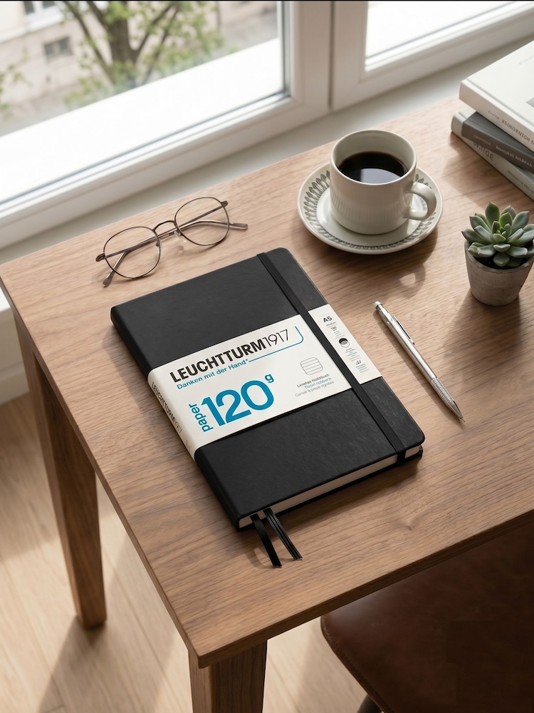 LEUCHTTURM1917 Black 120G Edition Medium A5 Hardcover Ruled Notebook - Image 5 of 5 LEUCHTTURM1917 Black 120G Edition Medium A5 Hardcover Ruled Notebook - Image 5 of 5