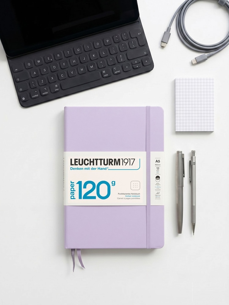 LEUCHTTURM1917 Lilac 120G Edition Medium A5 Hardcover Dotted Notebook - Image 1 of 6 LEUCHTTURM1917 Lilac 120G Edition Medium A5 Hardcover Dotted Notebook - Image 1 of 6
