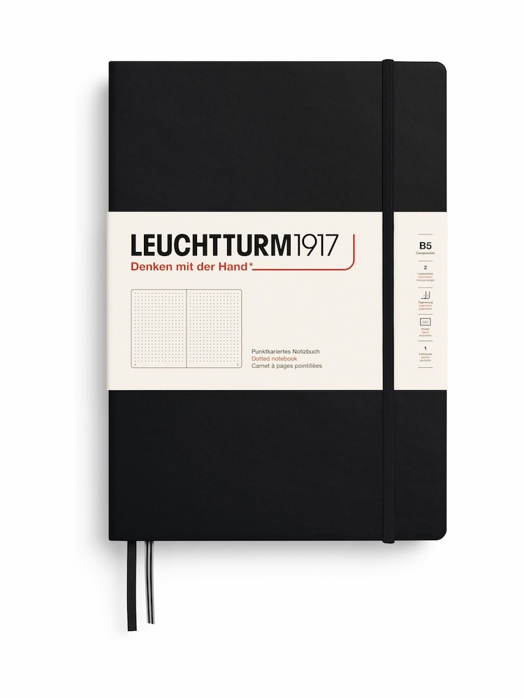 LEUCHTTURM1917 Black Composition B5 Hardcover Dotted Notebook - Image 2 of 5 LEUCHTTURM1917 Black Composition B5 Hardcover Dotted Notebook - Image 2 of 5