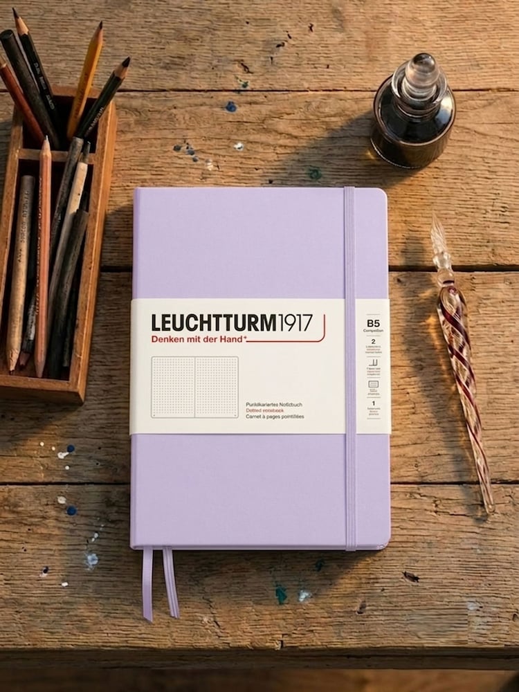 LEUCHTTURM1917 Lilac Composition B5 Hardcover Dotted Notebook - Image 8 of 8 LEUCHTTURM1917 Lilac Composition B5 Hardcover Dotted Notebook - Image 8 of 8