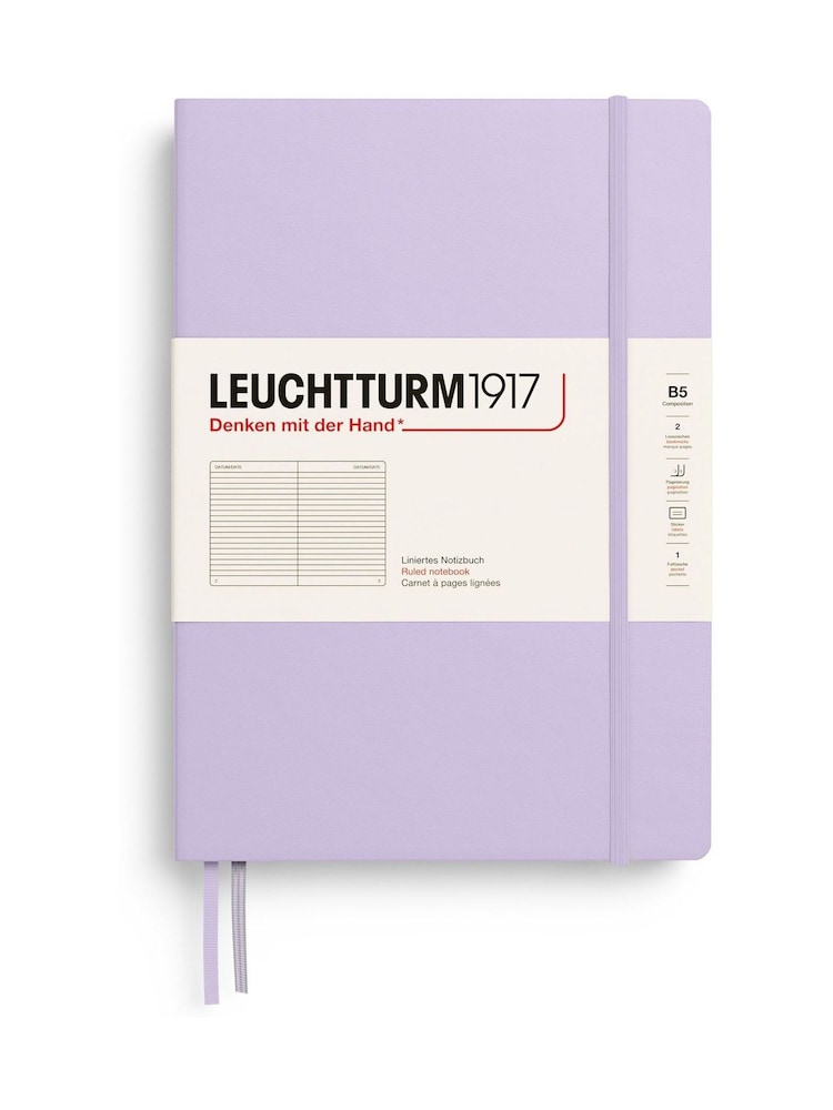 LEUCHTTURM1917 Lilac Composition B5 Hardcover Ruled Notebook - Image 2 of 8 LEUCHTTURM1917 Lilac Composition B5 Hardcover Ruled Notebook - Image 2 of 8