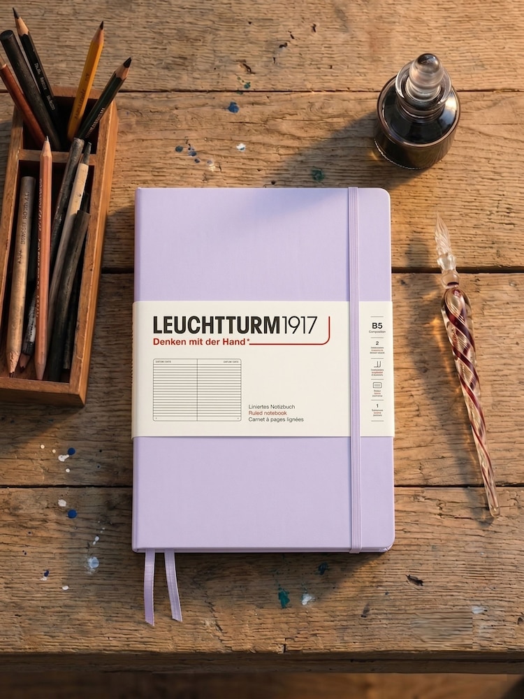 LEUCHTTURM1917 Lilac Composition B5 Hardcover Ruled Notebook - Image 8 of 8 LEUCHTTURM1917 Lilac Composition B5 Hardcover Ruled Notebook - Image 8 of 8