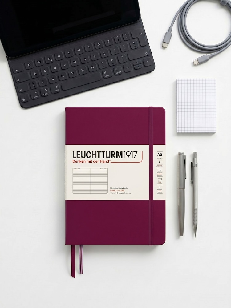 LEUCHTTURM1917 Port Red Medium A5 Hardcover Ruled Notebook - Image 1 of 8