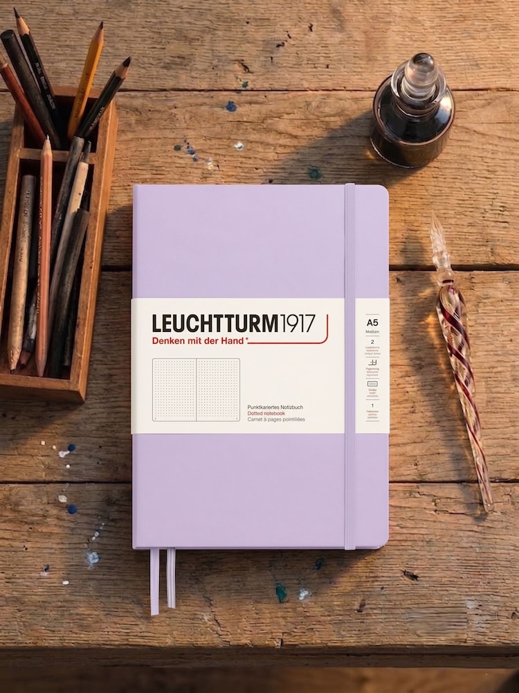 LEUCHTTURM1917 Lilac Medium A5 Hardcover Dotted Notebook - Image 8 of 8 LEUCHTTURM1917 Lilac Medium A5 Hardcover Dotted Notebook - Image 8 of 8
