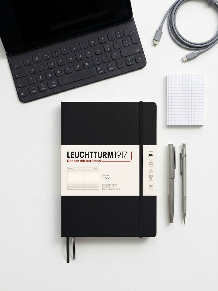 LEUCHTTURM1917 Black Composition B5 Softcover Ruled Notebook - Image 1 of 7 LEUCHTTURM1917 Black Composition B5 Softcover Ruled Notebook - Image 1 of 7