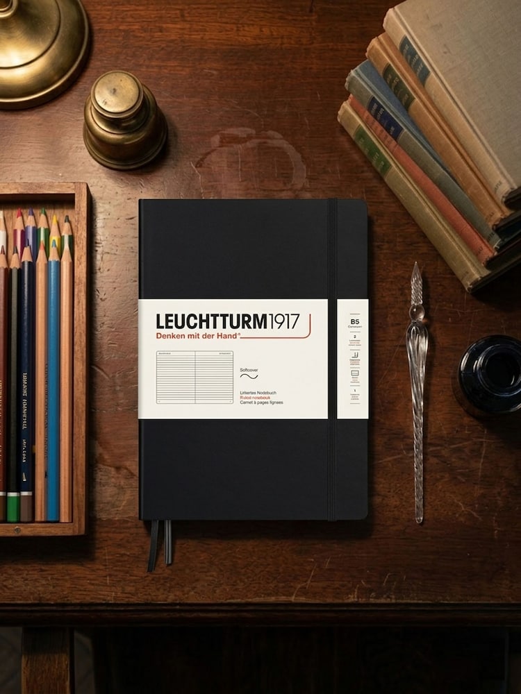 LEUCHTTURM1917 Black Composition B5 Softcover Ruled Notebook - Image 7 of 7 LEUCHTTURM1917 Black Composition B5 Softcover Ruled Notebook - Image 7 of 7