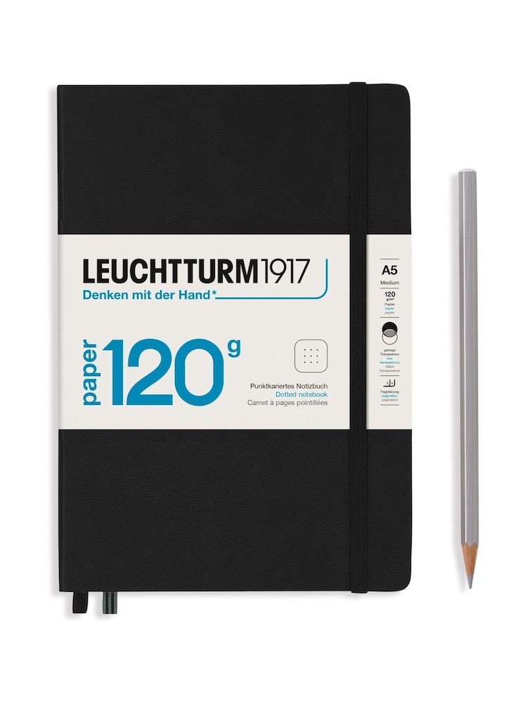LEUCHTTURM1917 Black 120G Edition Medium A5 Hardcover Dotted Notebook - Image 2 of 8 LEUCHTTURM1917 Black 120G Edition Medium A5 Hardcover Dotted Notebook - Image 2 of 8