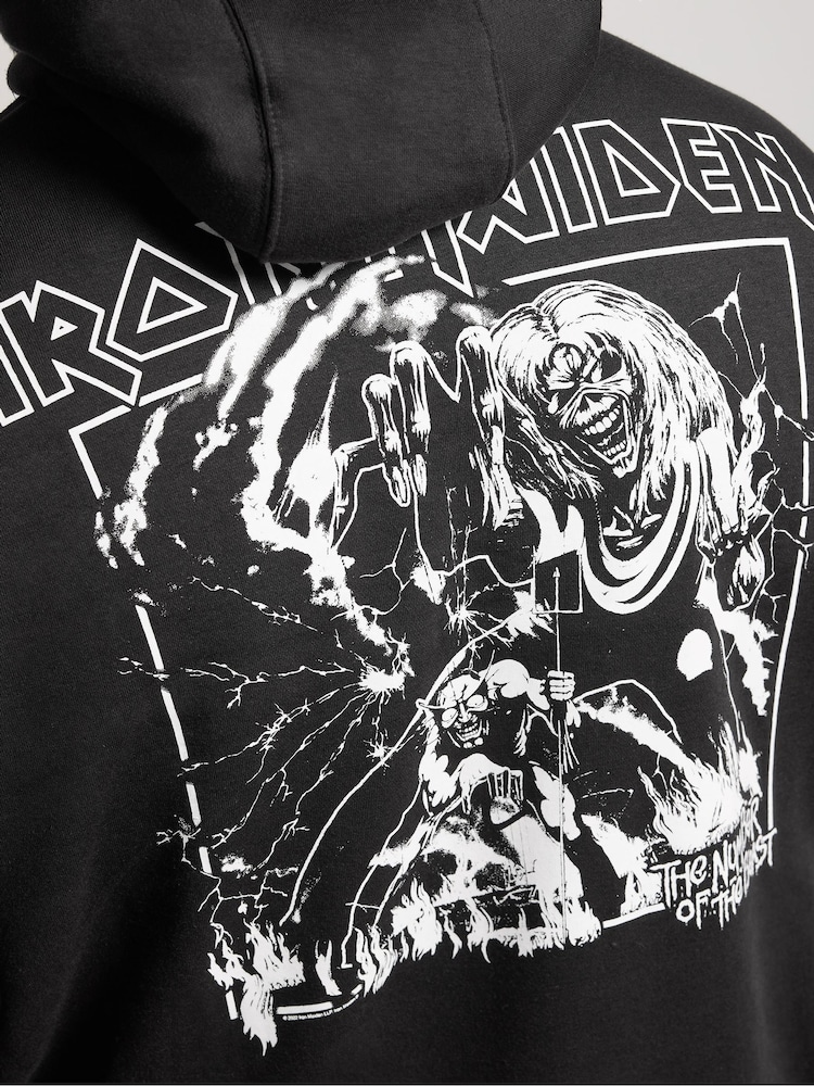 BadRhino Big & Tall Black Iron Maiden Graphic Hoodie - Image 4 of 4