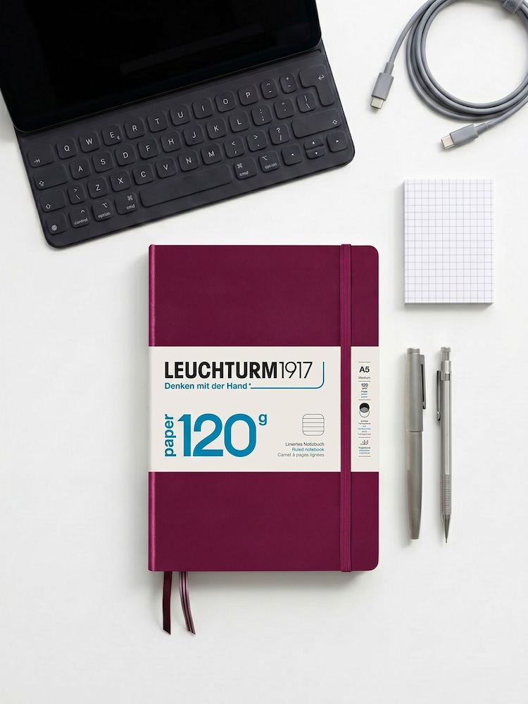 LEUCHTTURM1917 Port Red 120G Edition Medium A5 Hardcover Ruled Notebook - Image 1 of 8 LEUCHTTURM1917 Port Red 120G Edition Medium A5 Hardcover Ruled Notebook - Image 1 of 8