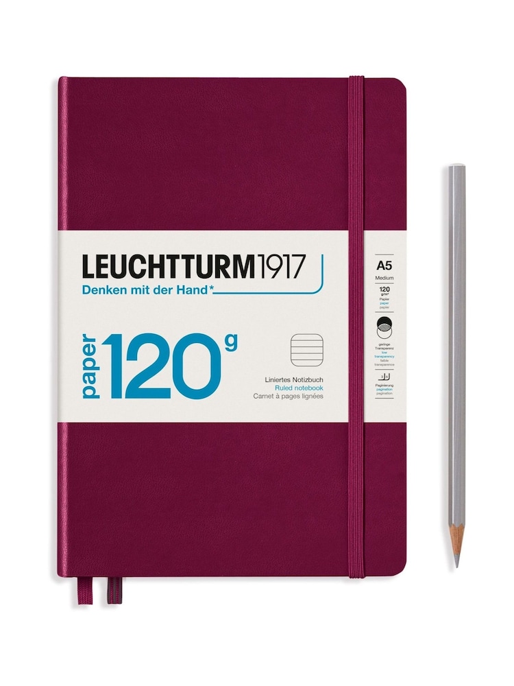 LEUCHTTURM1917 Port Red 120G Edition Medium A5 Hardcover Ruled Notebook - Image 2 of 8 LEUCHTTURM1917 Port Red 120G Edition Medium A5 Hardcover Ruled Notebook - Image 2 of 8