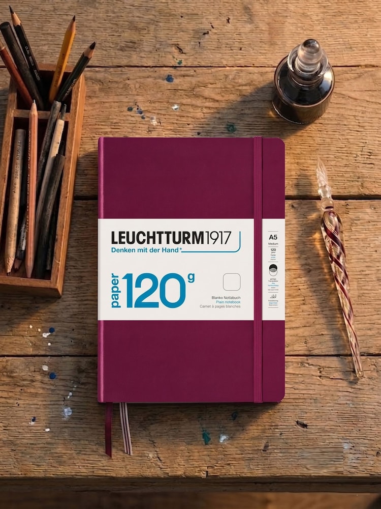 LEUCHTTURM1917 Port Red 120G Edition Medium A5 Hardcover Plain Notebook - Image 8 of 8 LEUCHTTURM1917 Port Red 120G Edition Medium A5 Hardcover Plain Notebook - Image 8 of 8