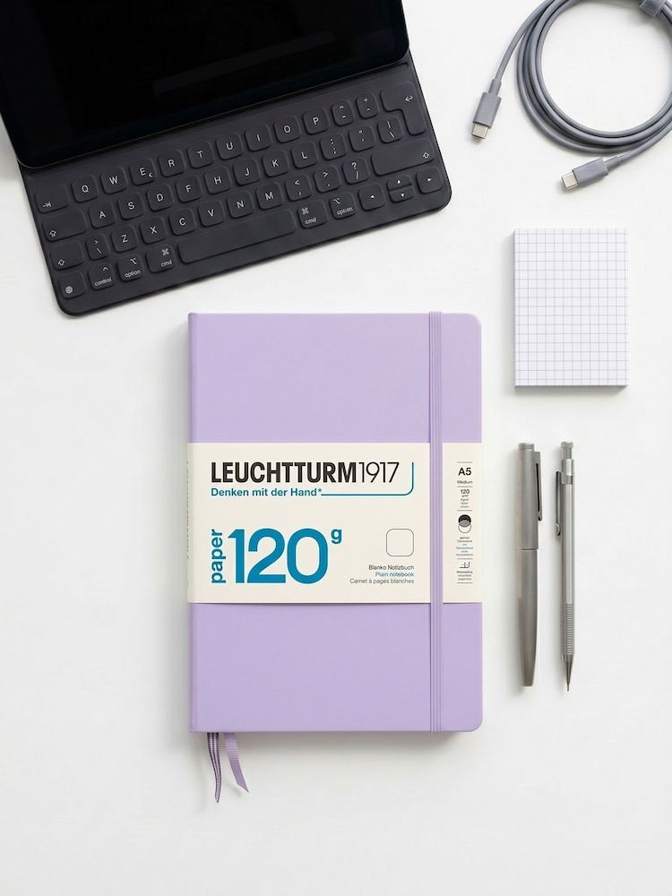 LEUCHTTURM1917 Lilac 120G Edition Medium A5 Hardcover Plain Notebook - Image 1 of 8 LEUCHTTURM1917 Lilac 120G Edition Medium A5 Hardcover Plain Notebook - Image 1 of 8