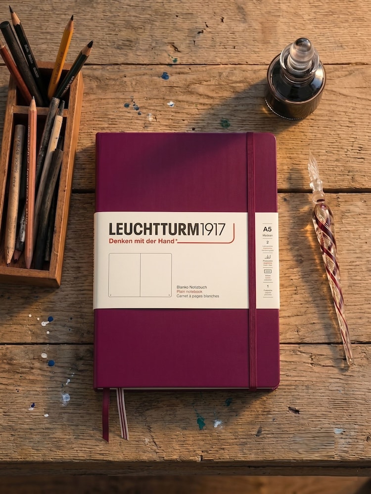 LEUCHTTURM1917 Port Red Medium A5 Hardcover Plain Notebook - Image 8 of 8 LEUCHTTURM1917 Port Red Medium A5 Hardcover Plain Notebook - Image 8 of 8