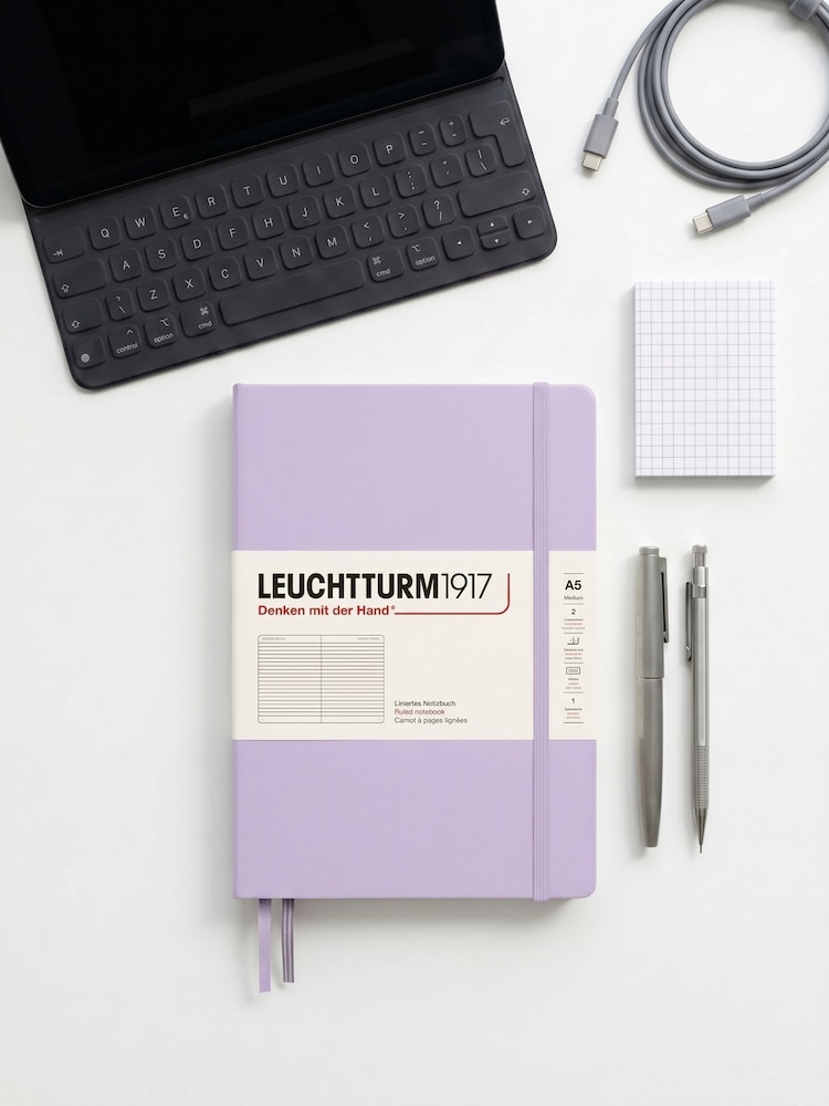 LEUCHTTURM1917 Lilac Medium A5 Hardcover Ruled Notebook - Image 1 of 8 LEUCHTTURM1917 Lilac Medium A5 Hardcover Ruled Notebook - Image 1 of 8