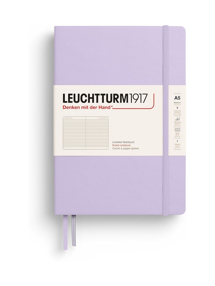 LEUCHTTURM1917 Lilac Medium A5 Hardcover Ruled Notebook - Image 2 of 8 LEUCHTTURM1917 Lilac Medium A5 Hardcover Ruled Notebook - Image 2 of 8