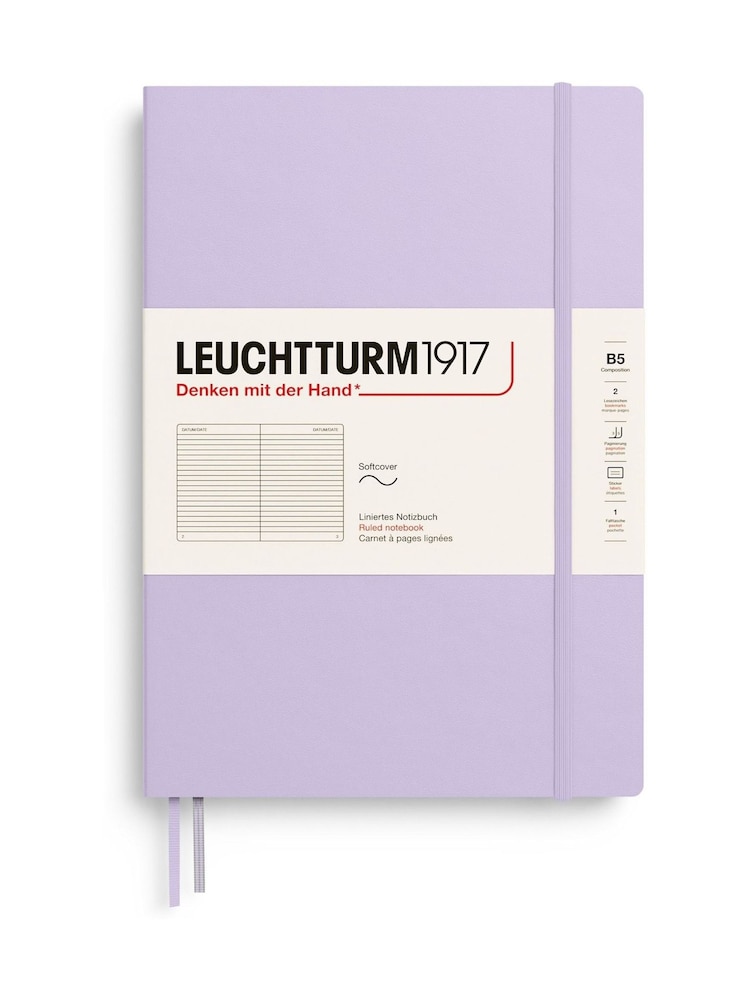 LEUCHTTURM1917 Lilac Composition B5 Softcover Ruled Notebook - Image 2 of 8 LEUCHTTURM1917 Lilac Composition B5 Softcover Ruled Notebook - Image 2 of 8