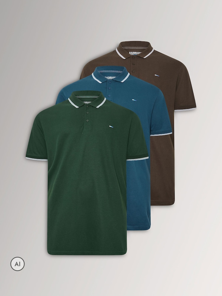 Polos BadRhino Big & Tall con ribete 3 Pack - Imagen 1 de 8