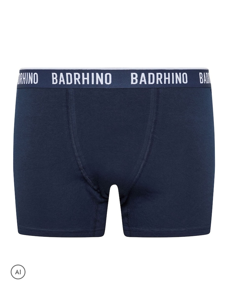 BadRhino Big & Tall Blue Boxers 5 Pack - Image 2 of 4 BadRhino Big & Tall Blue Boxers 5 Pack - Image 2 of 4