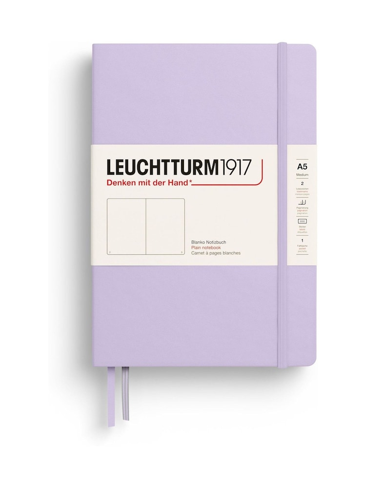 LEUCHTTURM1917 Lilac Medium A5 Hardcover Plain Notebook - Image 2 of 8 LEUCHTTURM1917 Lilac Medium A5 Hardcover Plain Notebook - Image 2 of 8