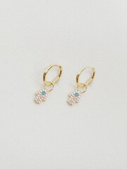 Inicio Gold Hamsa Hand Huggie Hoop Earrings - Image 2 of 4
