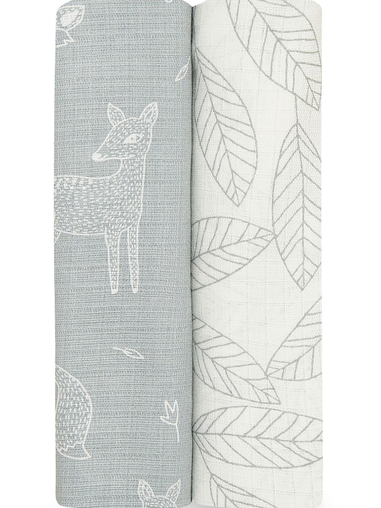 aden + anais Grey Essentials Woodsy Silky Soft Blankets 2 Pack - Image 1 of 6