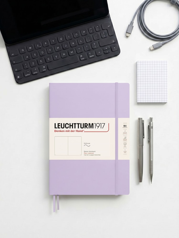 LEUCHTTURM1917 Lilac Composition B5 Softcover Plain Notebook - Image 1 of 8 LEUCHTTURM1917 Lilac Composition B5 Softcover Plain Notebook - Image 1 of 8